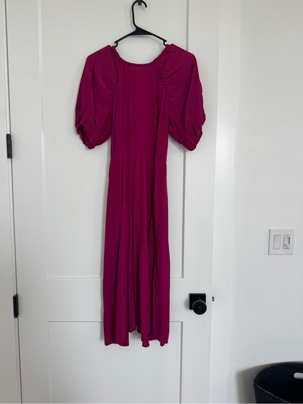 a new day Magenta Puff-Sleeve Midi Dress
